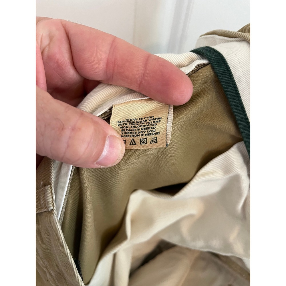 Filson Mens Pleated Chino Trousers Khaki Tan Cotton Twill - Picture 6 of 7